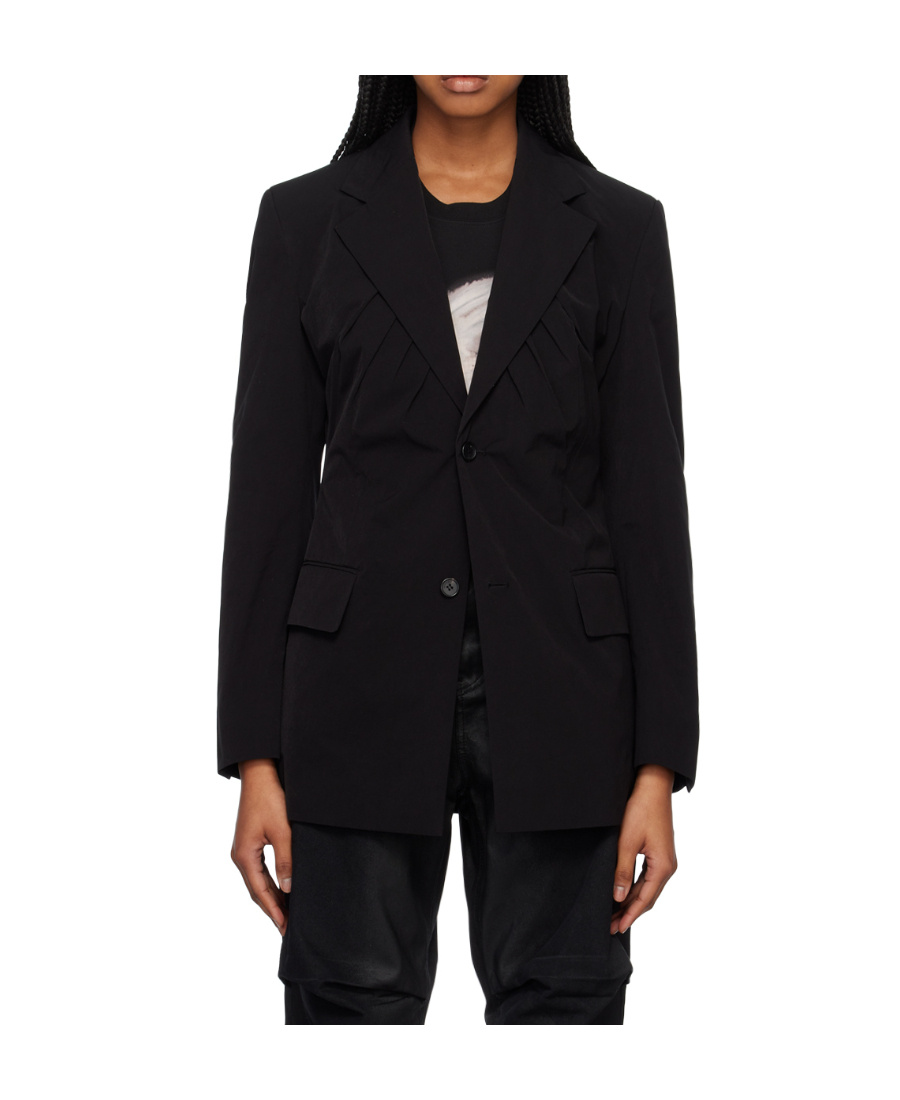 Shop We11 Done Pleated Suit Coat In Black