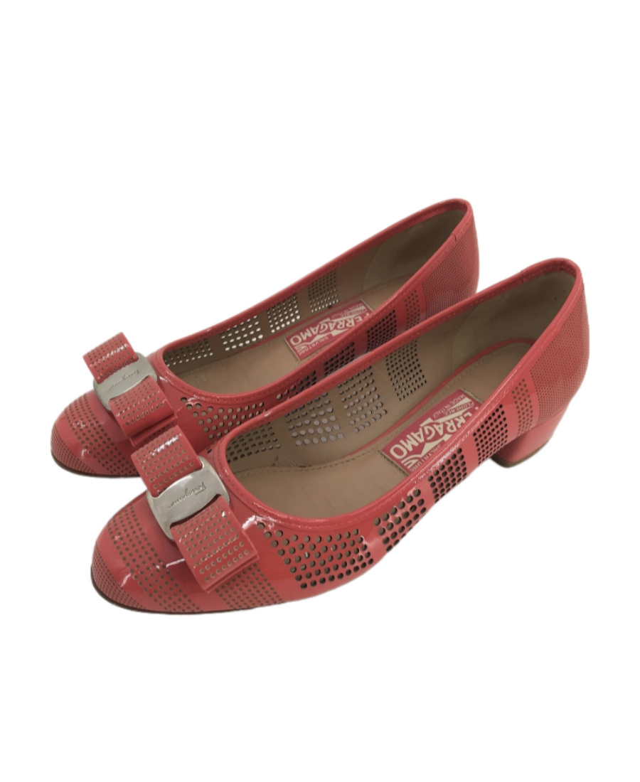 Ferragamo Logo Bow Ballet Shoes In Brown