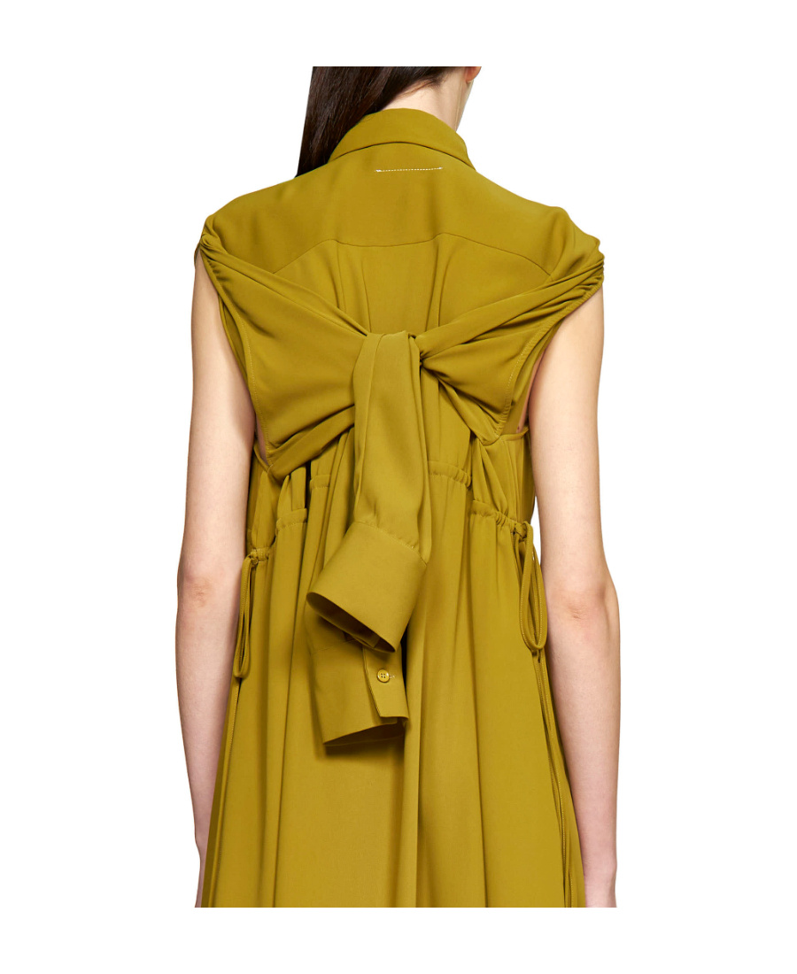 Mm6 Maison Margiela Woman Short Dress Military Green Size 8 Polyester In Brown