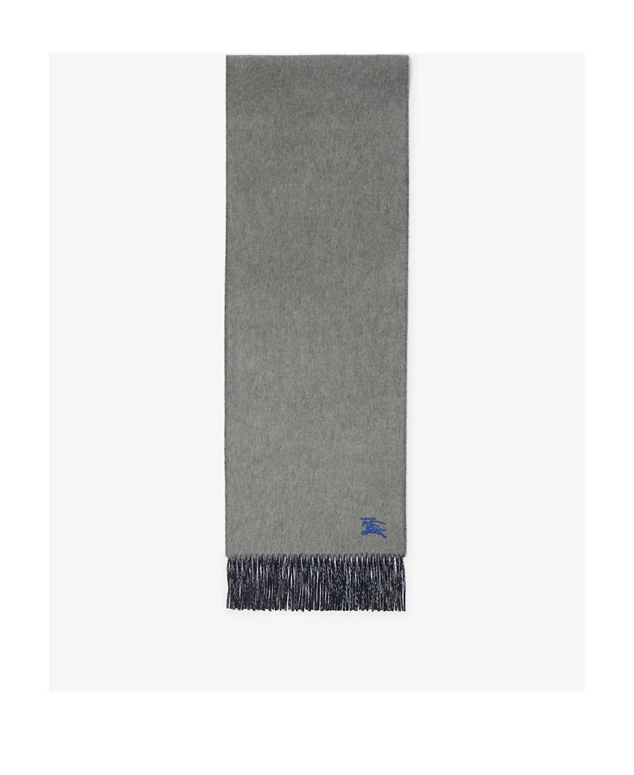 Burberry Ekd Embroidered Cashmere Scarf In Gray