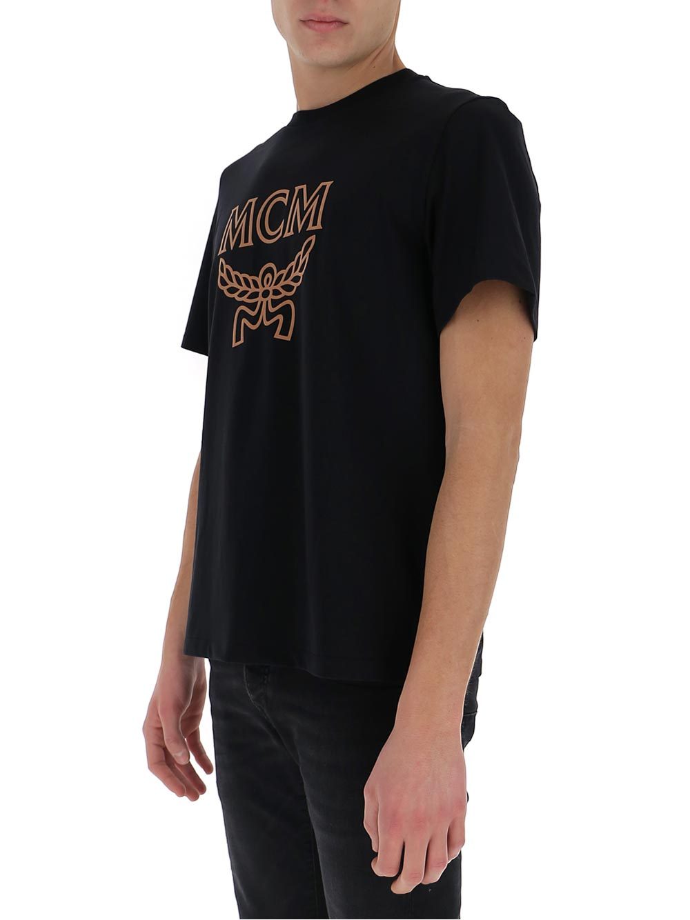 Mcm Mens Black Brand-print Crewneck Cotton-jersey T-shirt L In Black
