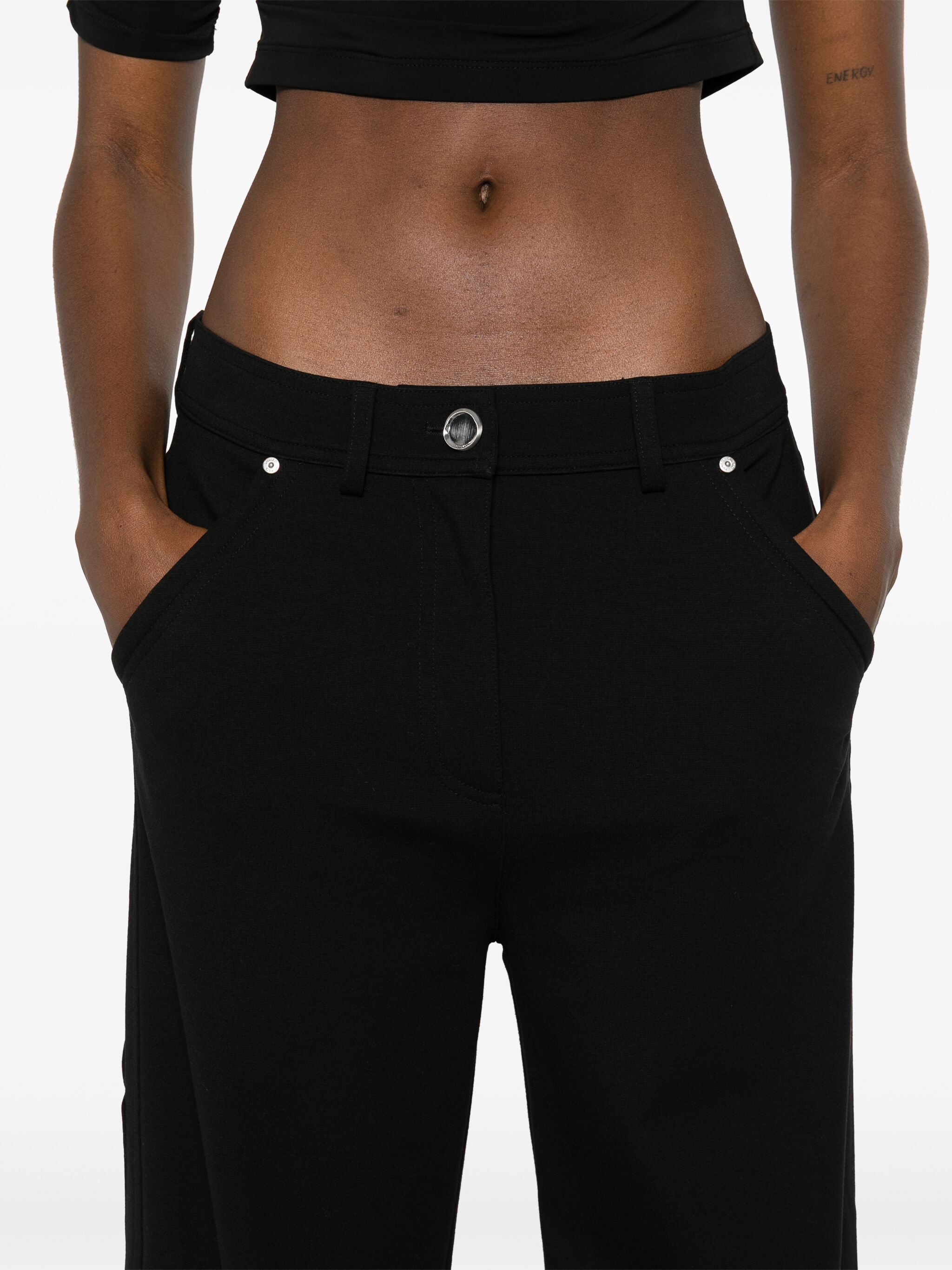 Pinko Tapered-leg Jersey Trousers In Black