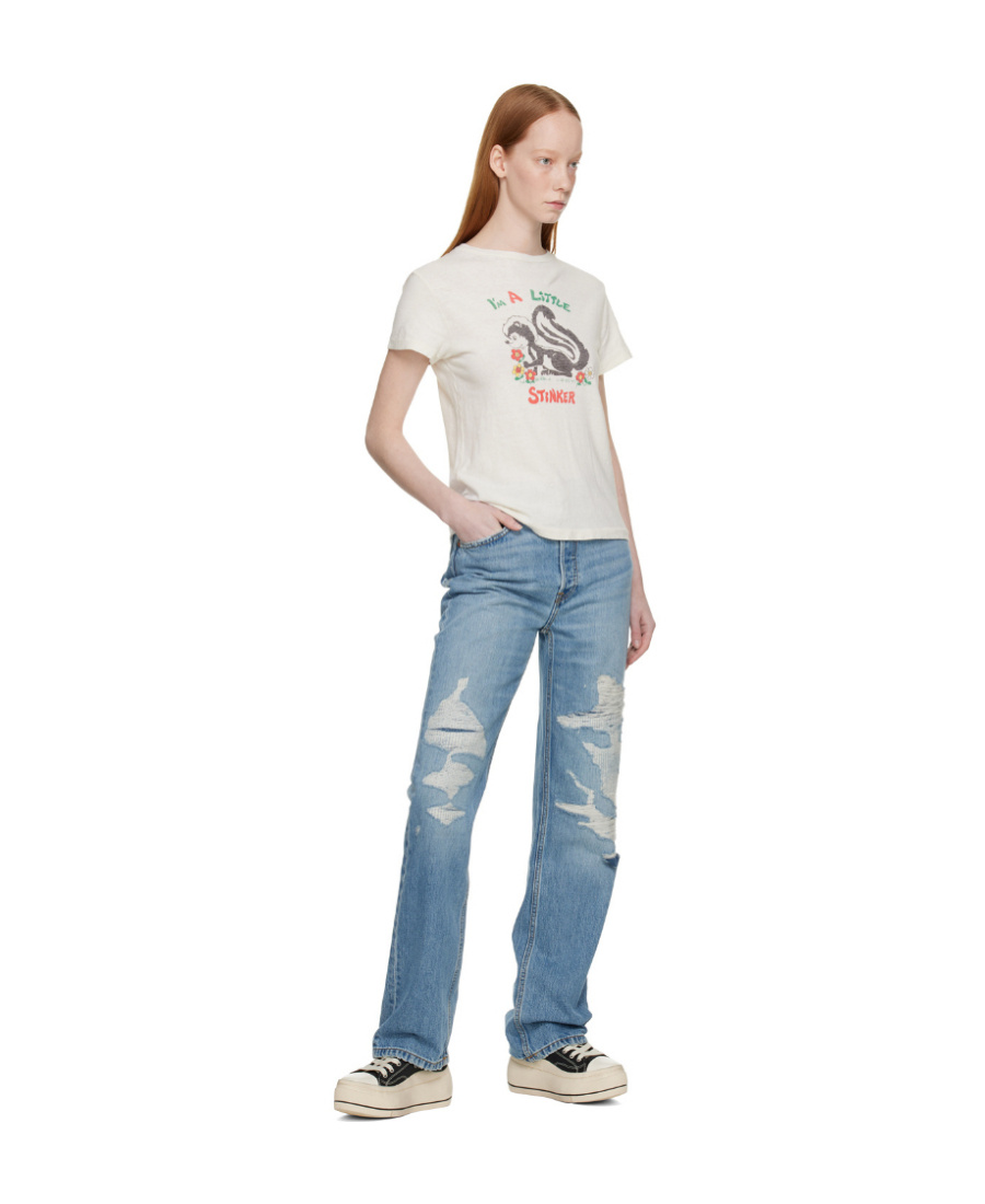 Re/done Ripped-detail Loose-fit Jeans In Blue