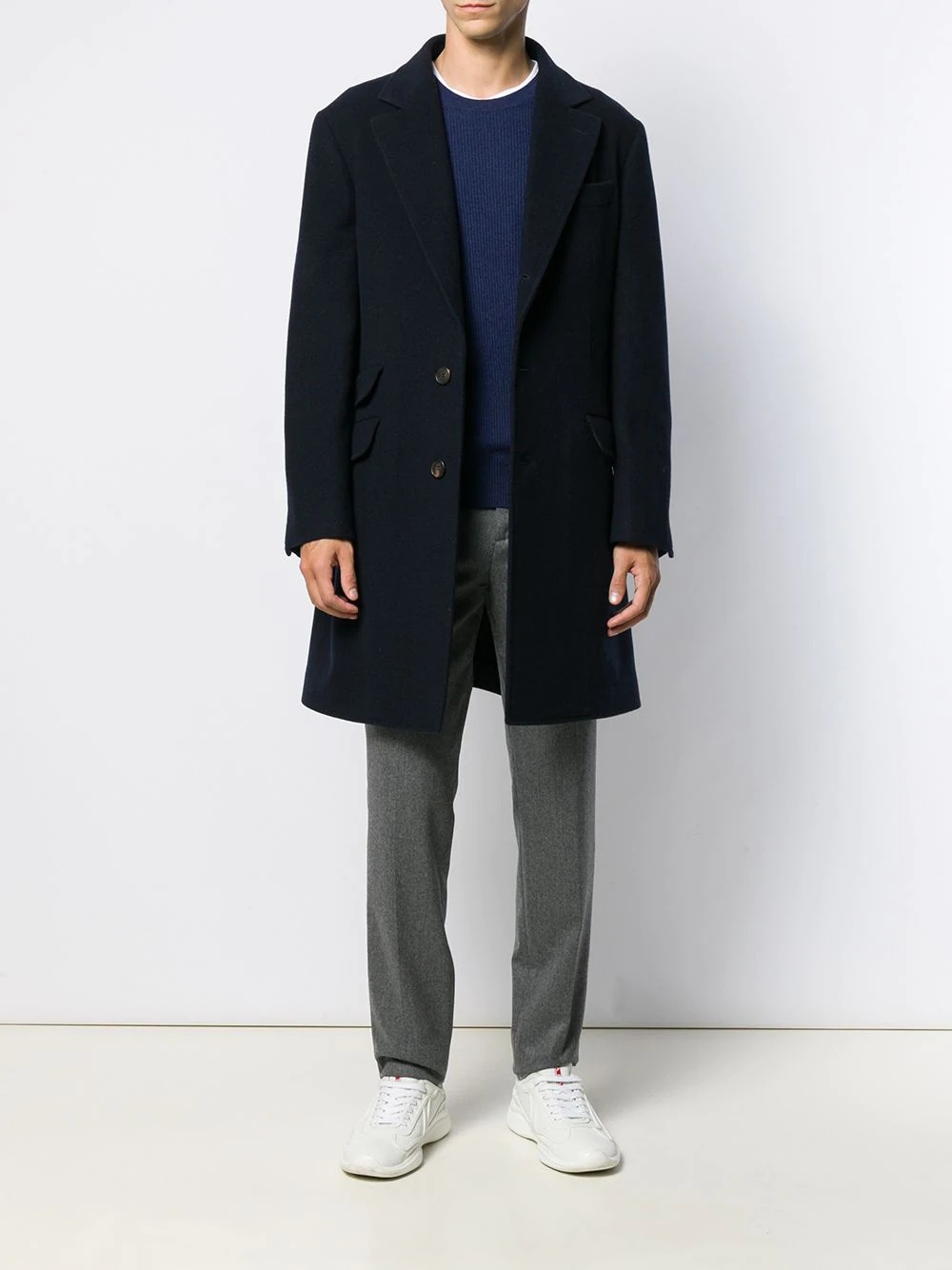 Brunello Cucinelli Single-breasted Cashmere Coat In Black