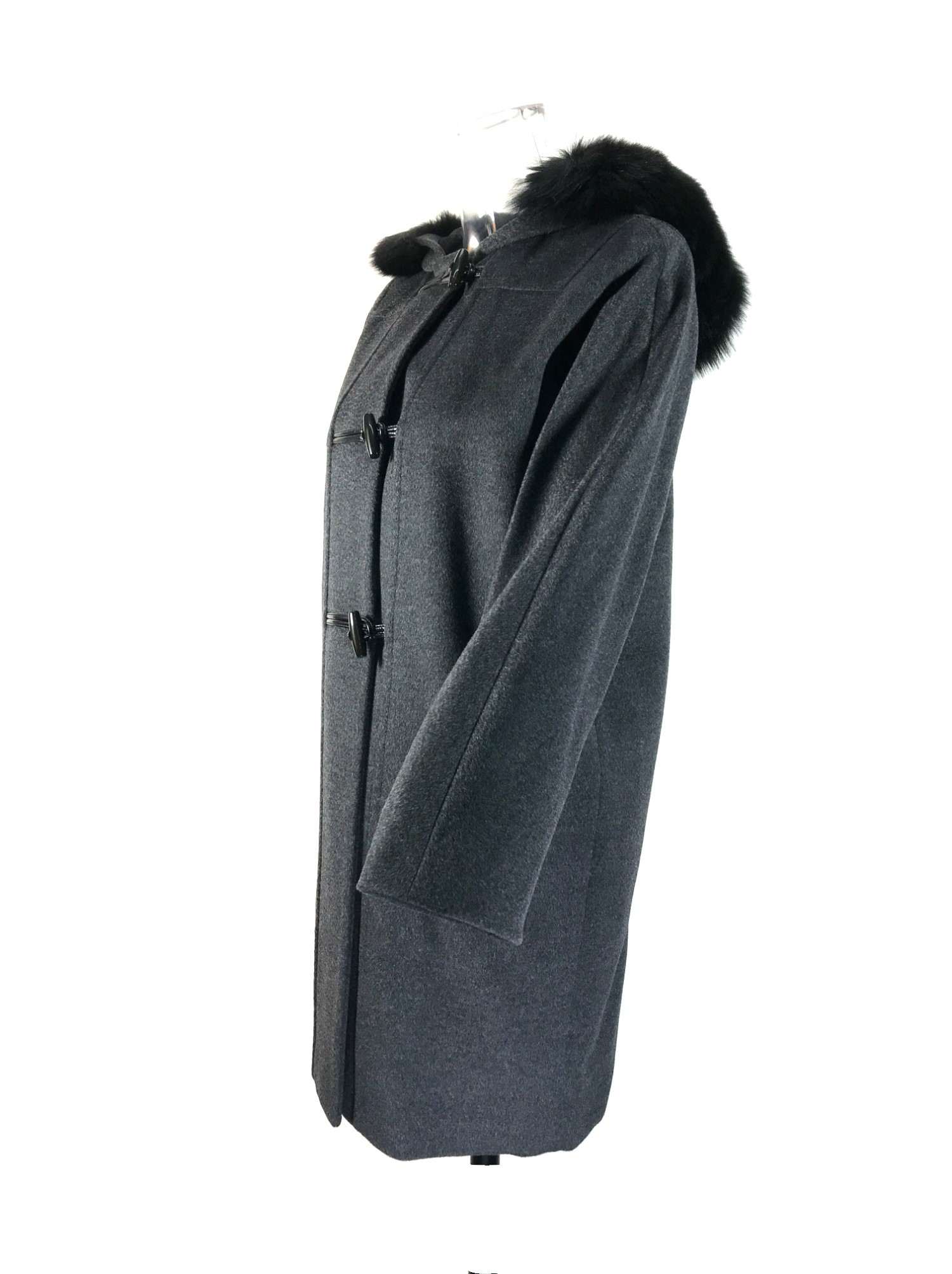 Max Mara Long-sleeved Hooded Coat In Black