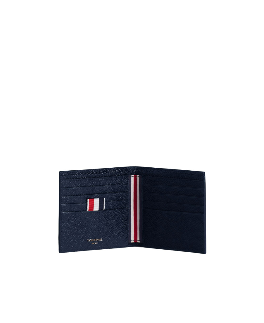 Thom Browne Billfold In Pebble Grain In Black