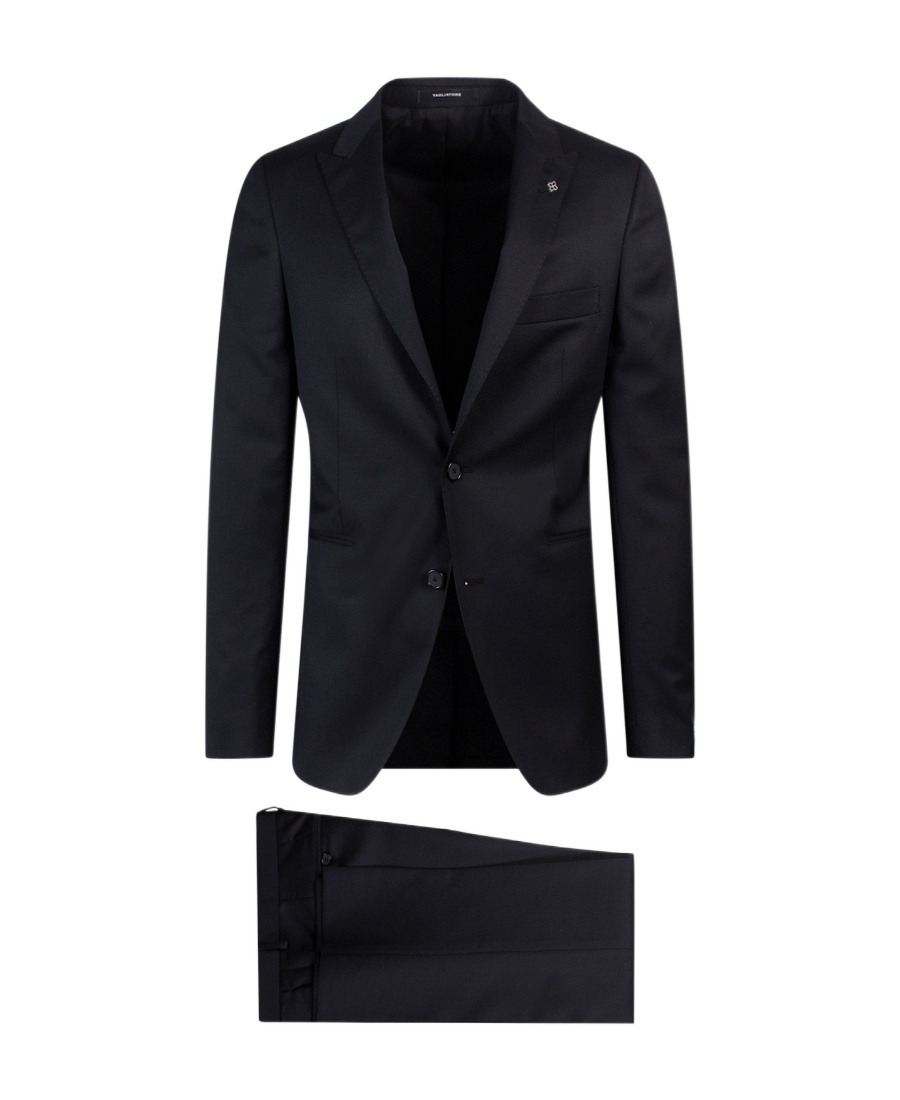 Tagliatore Single-breasted Virgin Wool Suit In Black