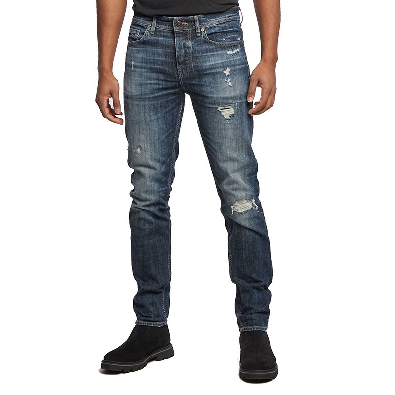 Hugo Boss Imitation Old Hole Denim Trousers In Blue