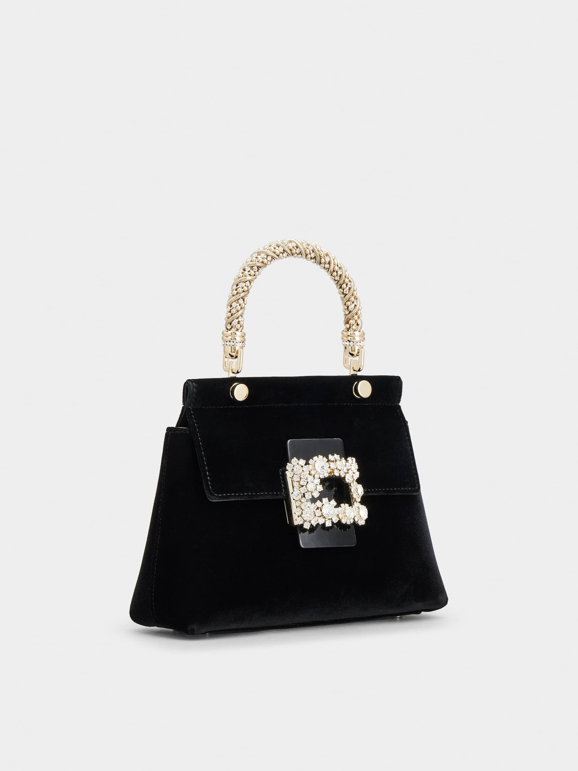 Roger Vivier Viv' Flower Strass Trumpet Daily Package In Black