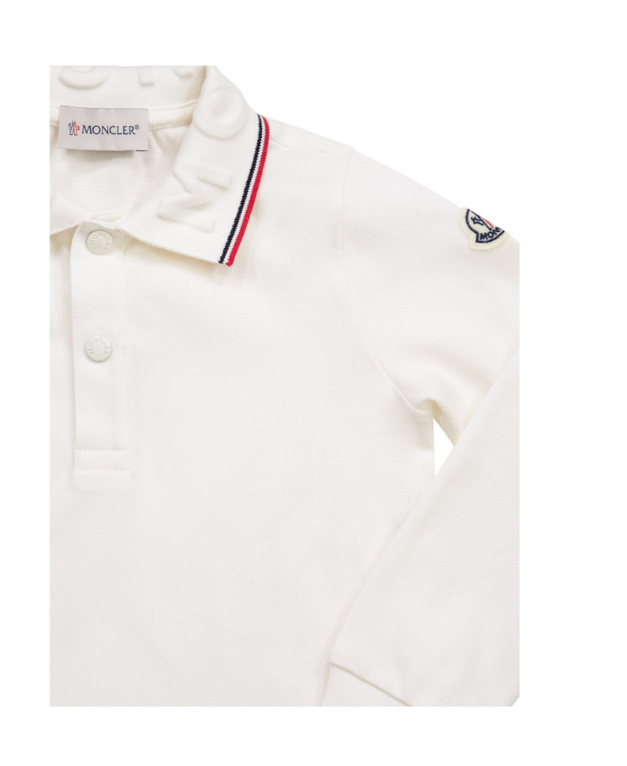Moncler Enfant Button Detailed Long-sleeved Polo Shirt In White