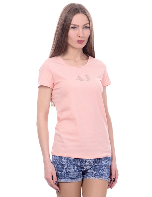 Shop Armani Jeans Round-necked T-shirt In Pink