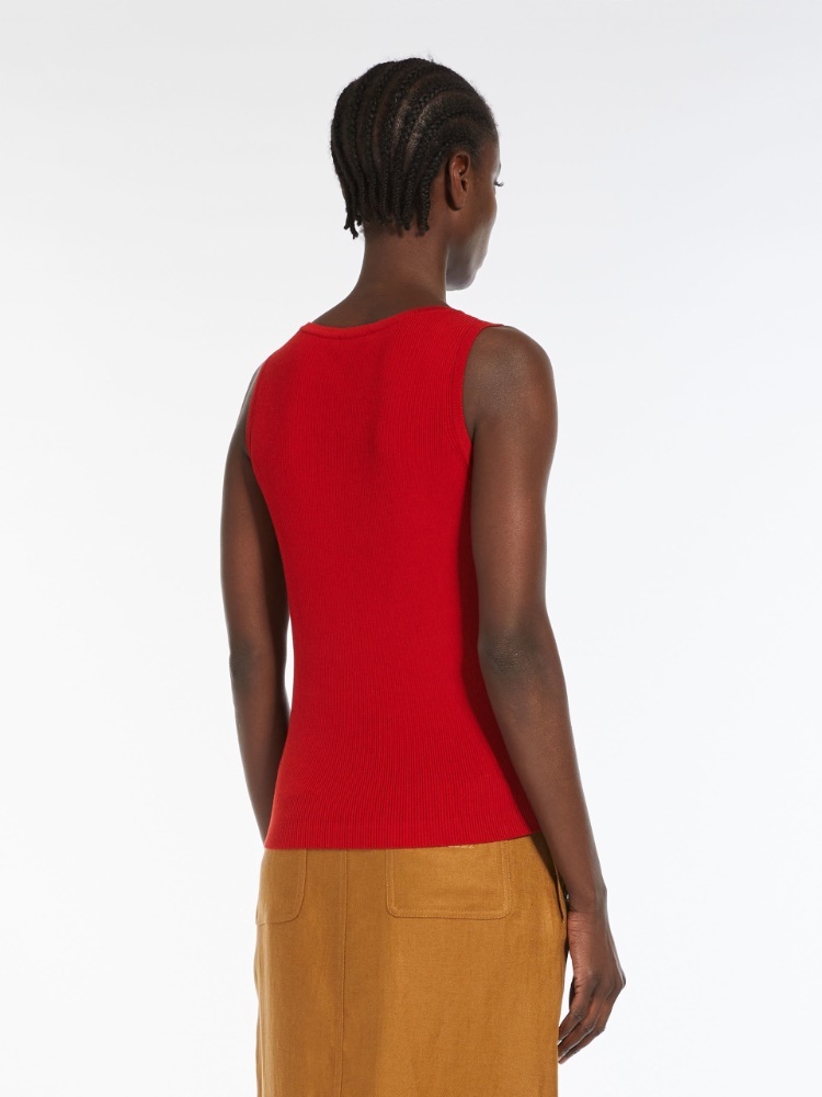 Max Mara Sleeveless Vest In Red