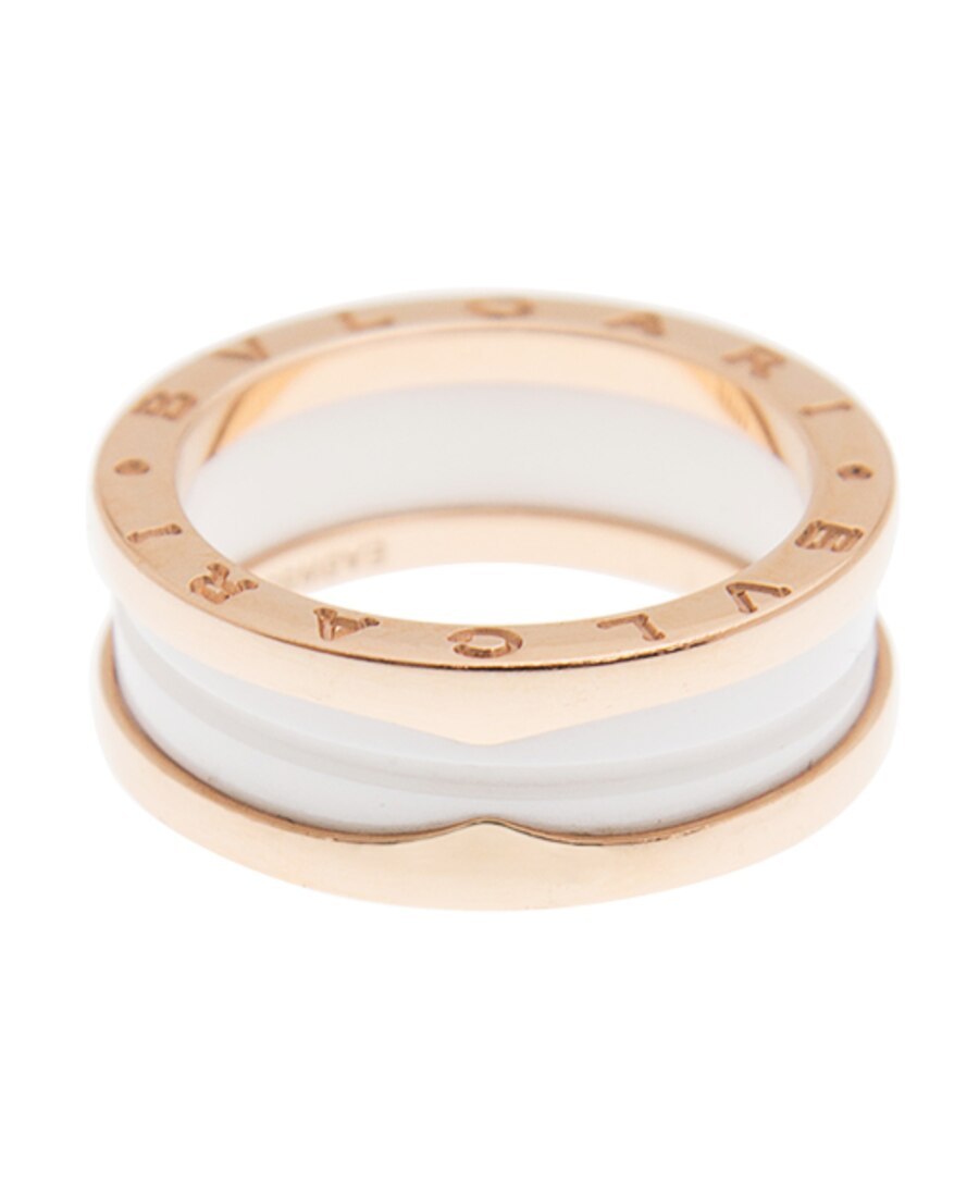 Bvlgari New Bulgari Bulgari Ring An855964 18kt Rose Gold White In Yellow