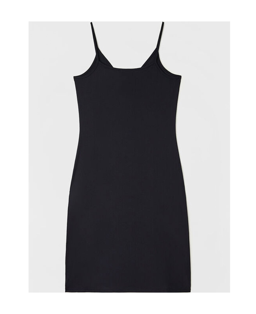 Jil Sander V-neck Slip Minidress In Black