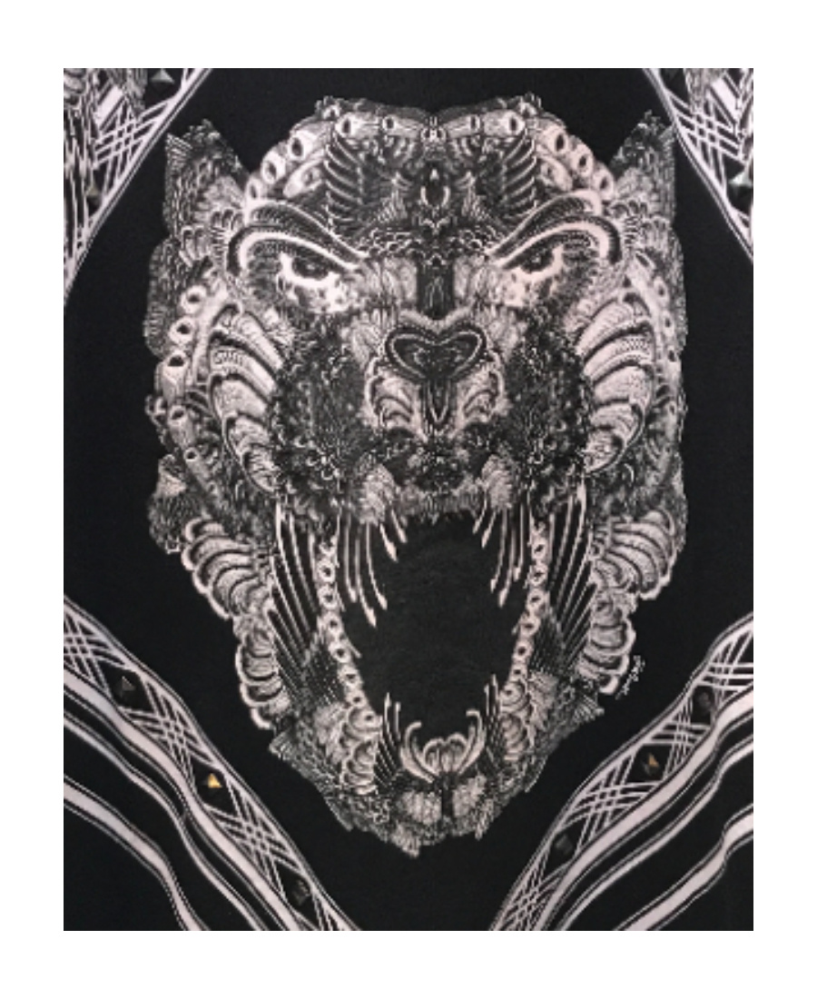 Just Cavalli Printed Round-necked T-shirt In Black