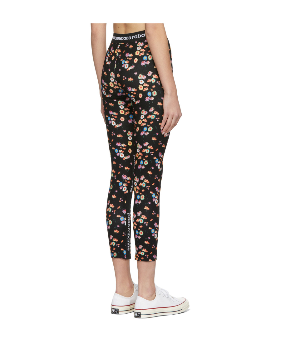 Shop Rabanne Pattern Printed Tights In Black