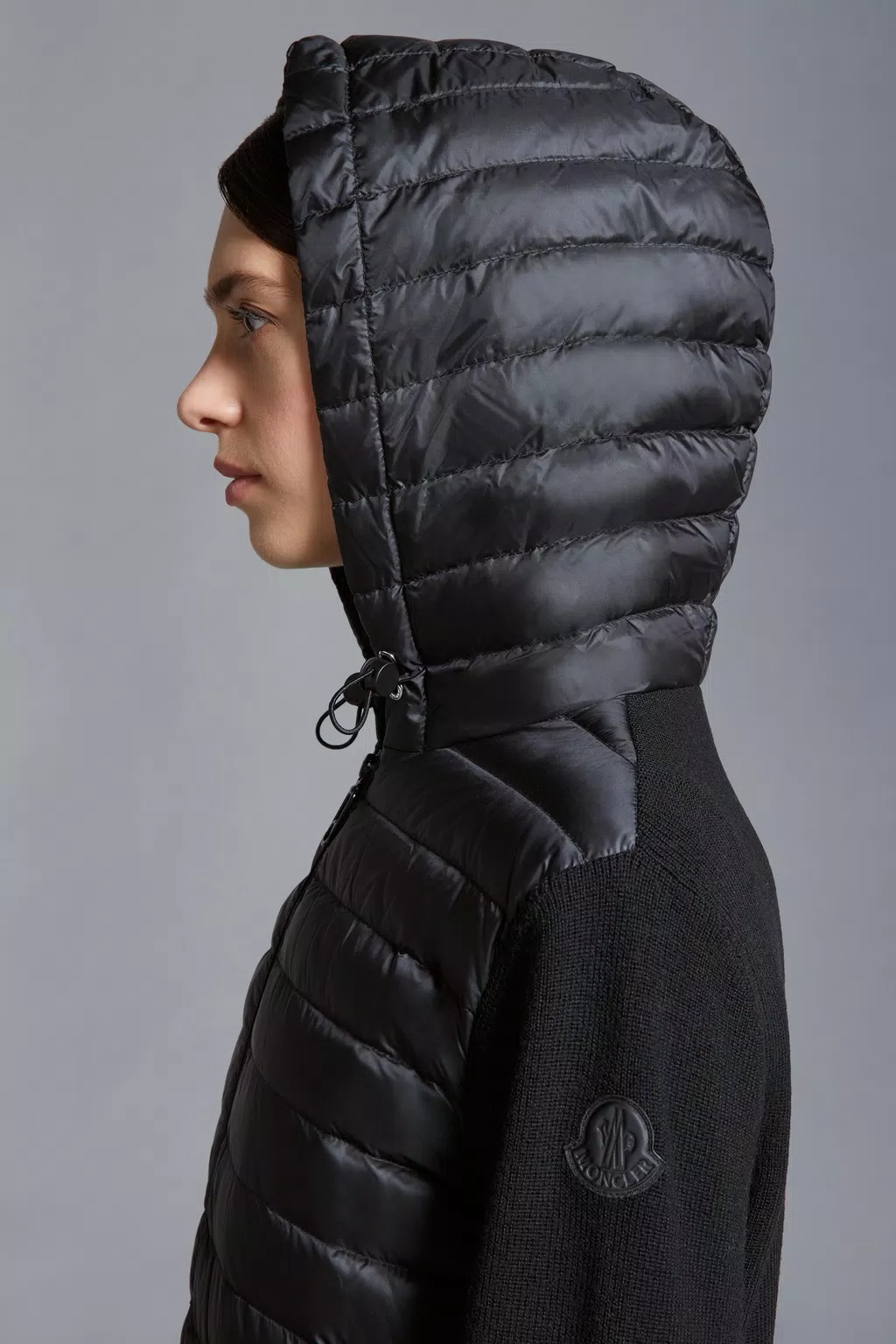 Moncler Padded Zip-up Hoodie In Black