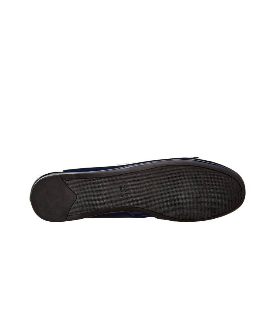 Prada Logo Flats In Blue