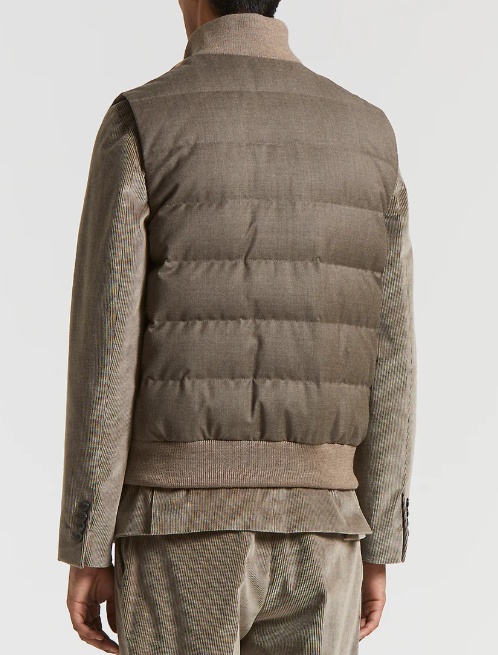 Peserico Down Vest In Brown