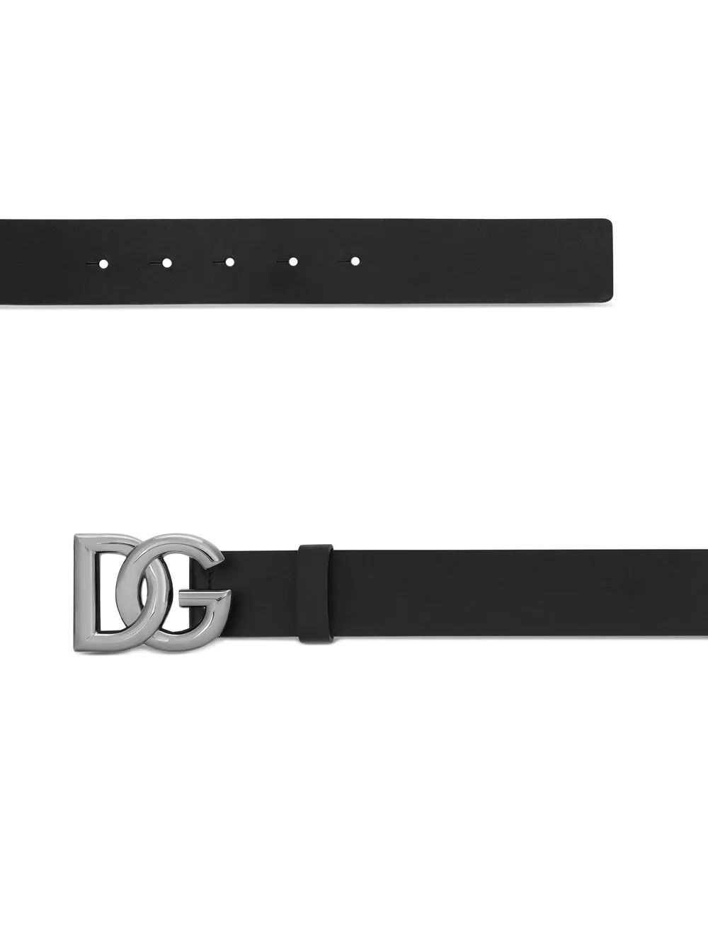 Dolce & Gabbana Black Belt With Dg Logo Detail In Black