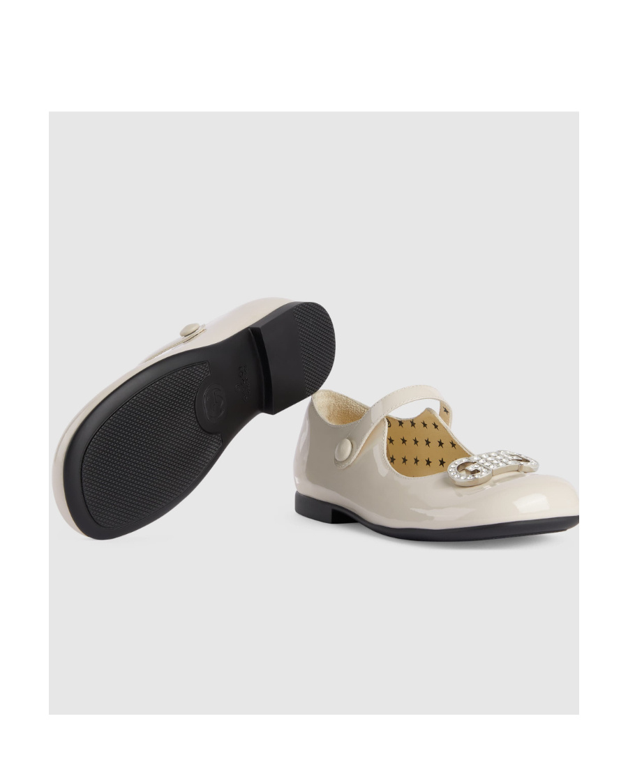 Gucci Logo-plaque Embellished Ballerina Shoes In White
