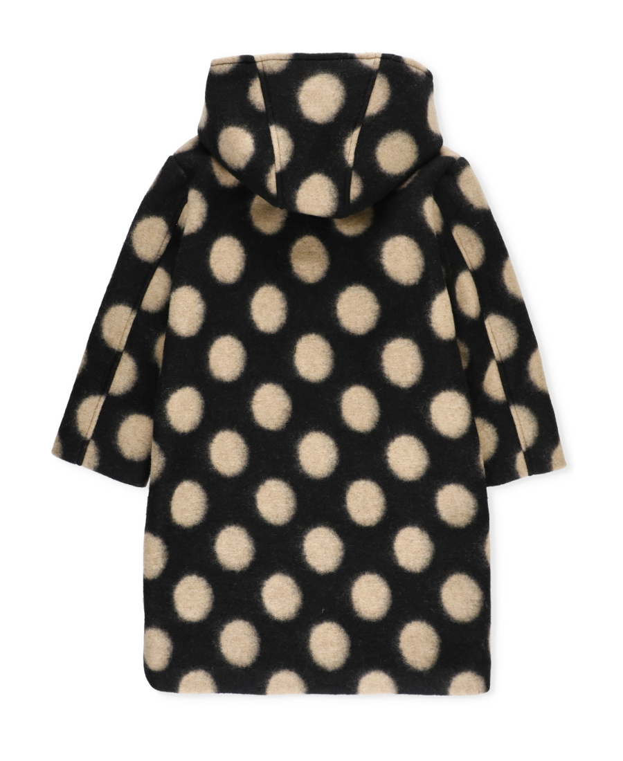 Monnalisa Bold Polka Dot-print Buttoned Coat In Black