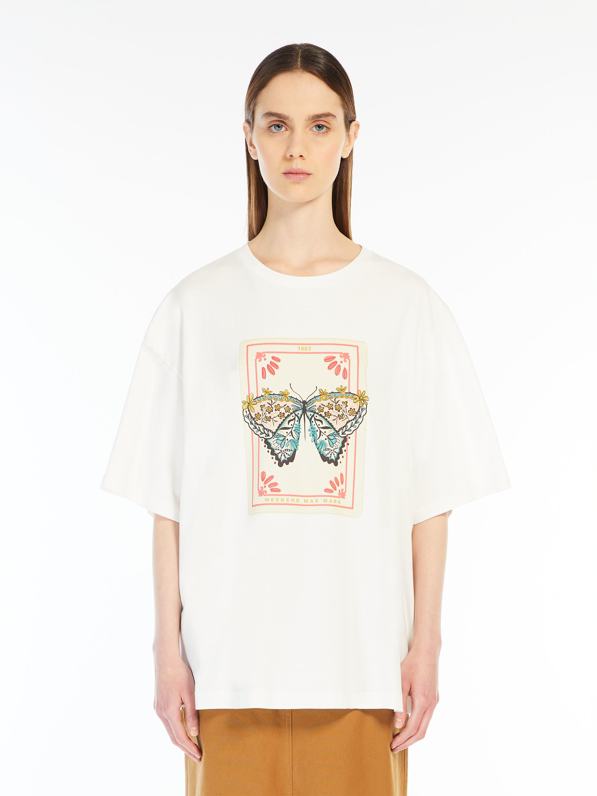 Weekend Max Mara Print Short Sleeve T-shirt In White