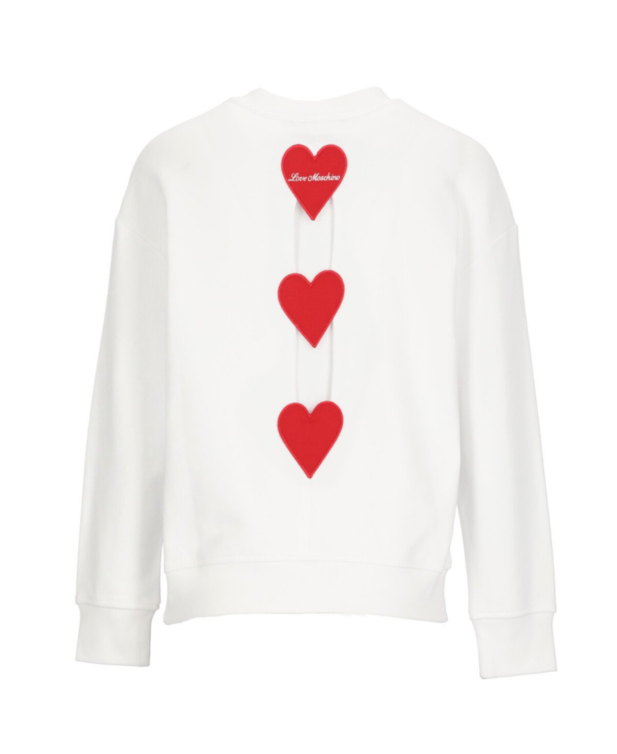 Moschino Heart-detail Crew Neck Sweatshirt In White