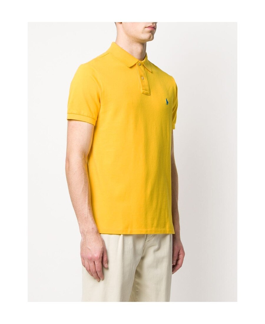 Polo Ralph Lauren Yellow Cotton Piquet Polo Shirt With Logo  In Yellow