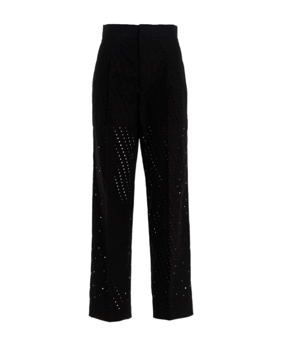 Nude Black Pleated Pants In Black