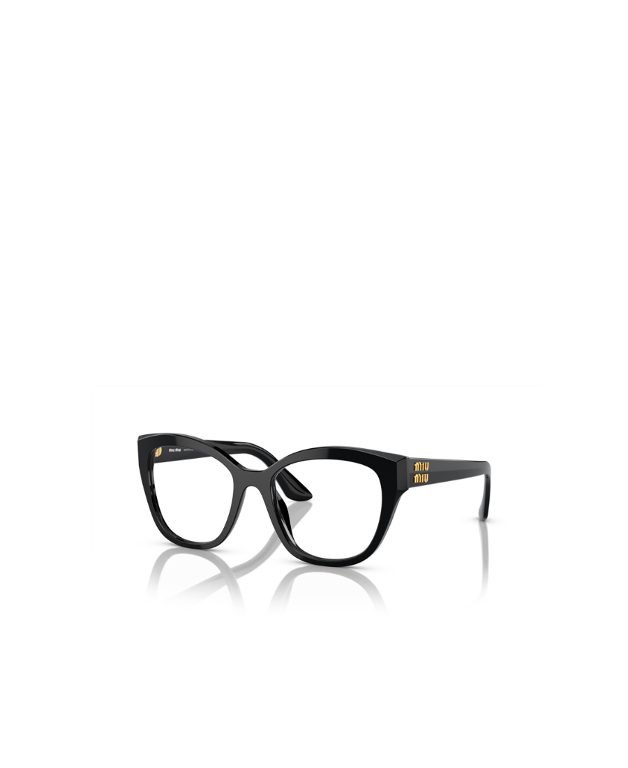 Miu Miu Cat-eye Frame Logo-plaque Glasses In Black