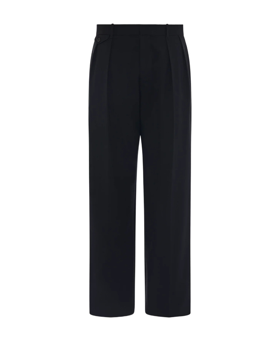The Row Tailored Wool Zev Trousers Pleated Front In Black