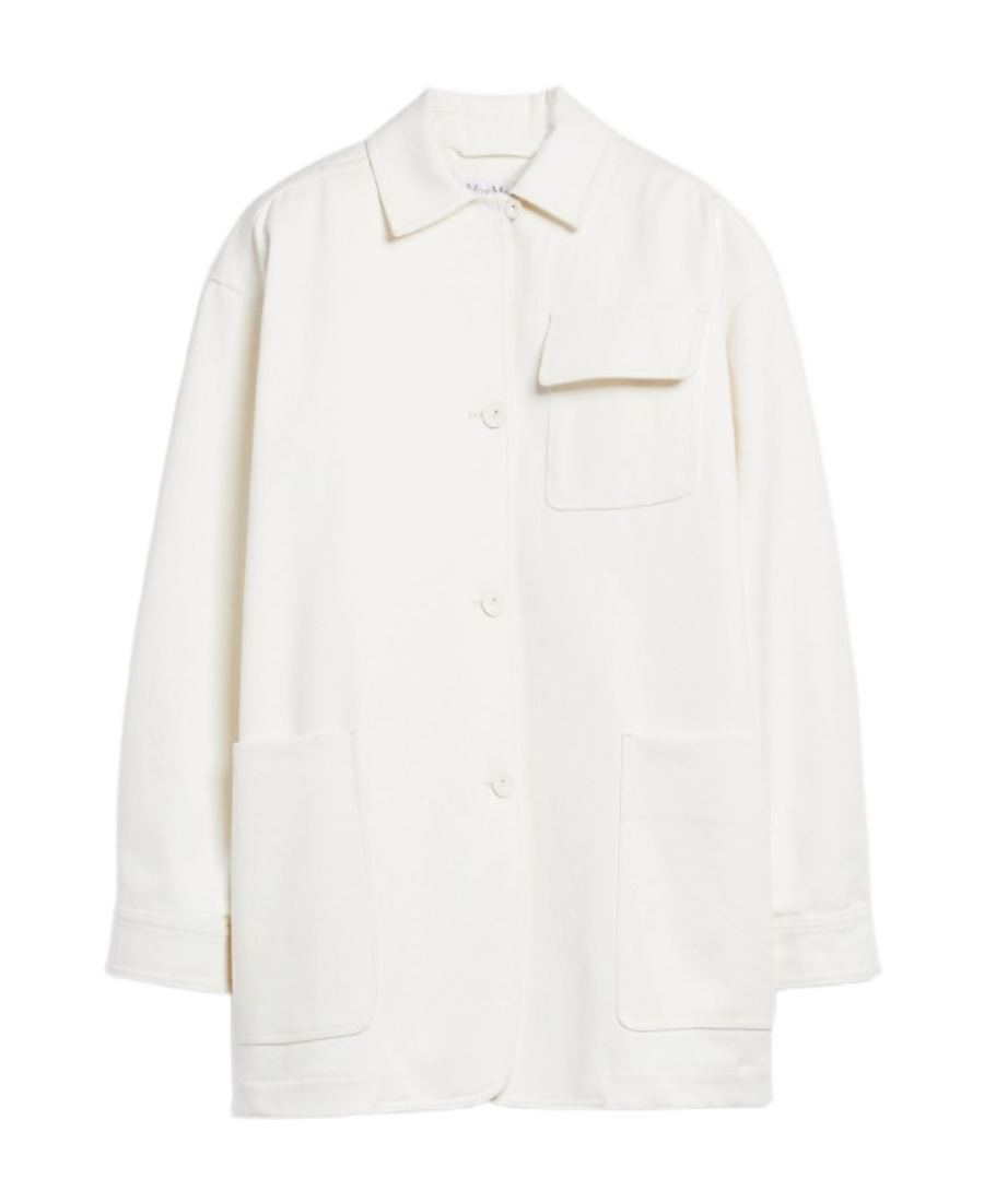 Max Mara Long Sleeve Jacket With Collared Neck And Pockets In White
