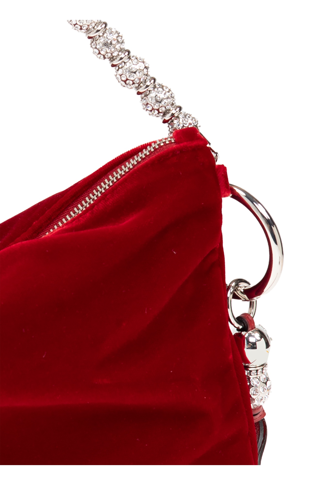 Jimmy Choo Callie Velvet Shoulder Bag In Red