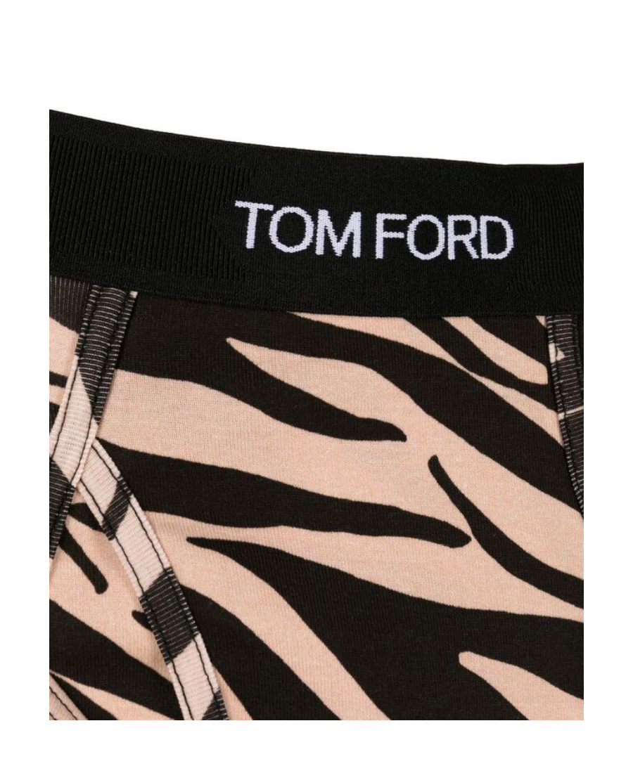 Tom Ford Animal Printed Logo Waistband Briefs