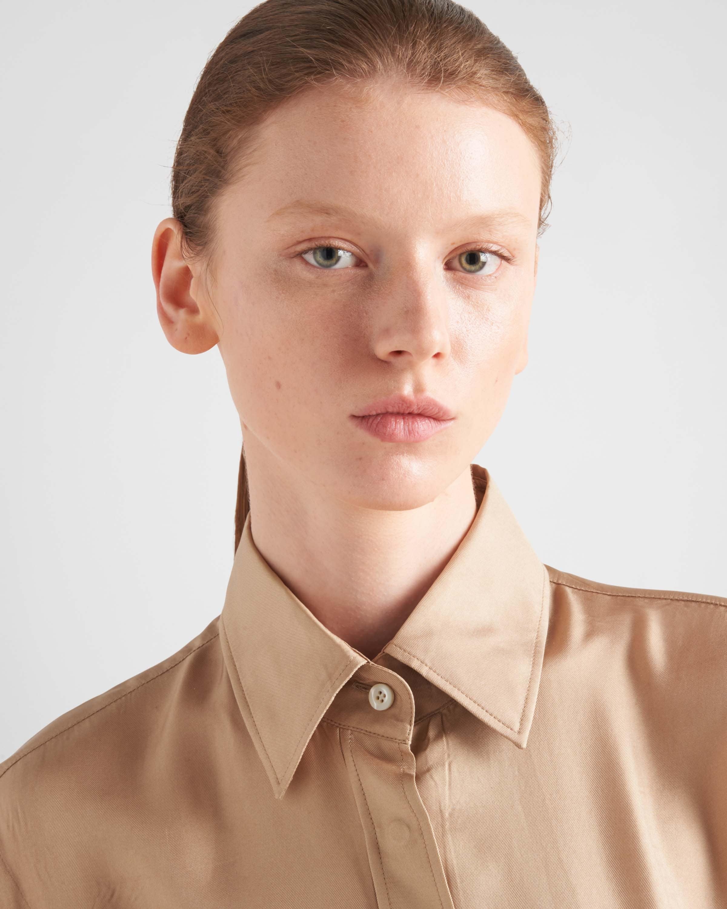 Prada Bedrucktes Hemd Aus Twill Mit Farbverlauf In Brown