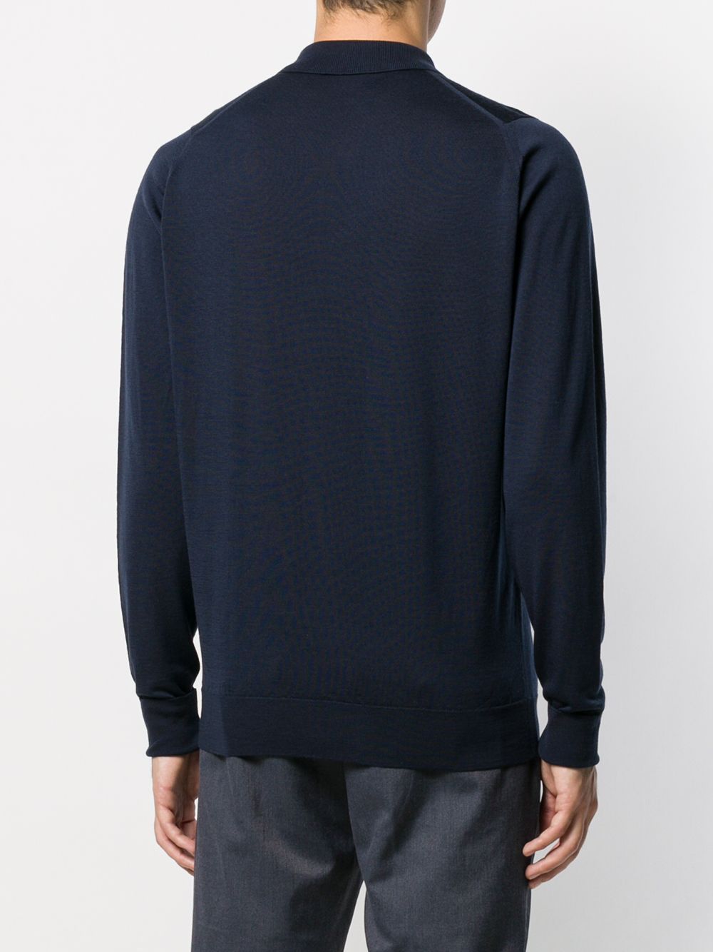 John Smedley Belper Buttoned Knitted Polo Shirt In Black