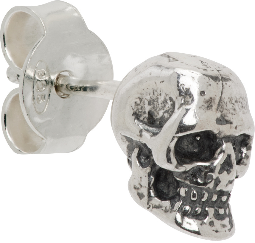 Emanuele Bicocchi Logo Single Stud Earring In Gray