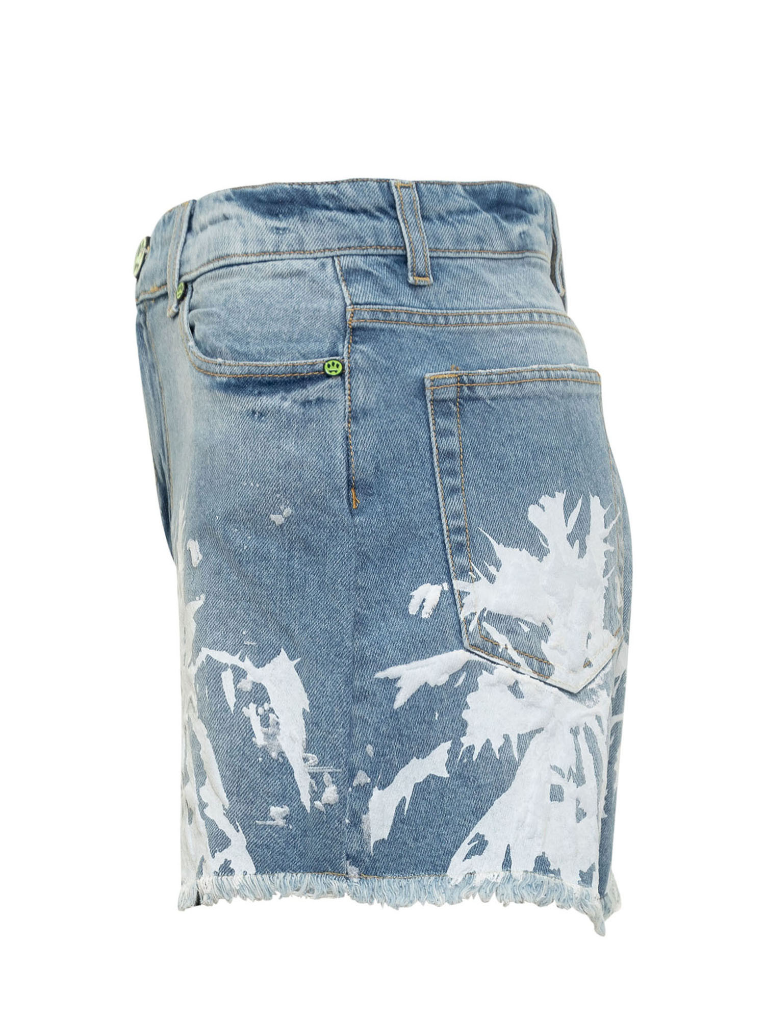 Barrow Abstract-pattern Print Denim Shorts