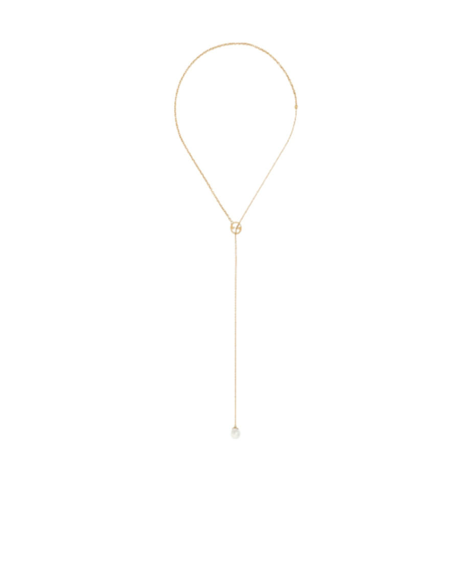 Gucci Blondie Pearl-drop Necklace In Yellow