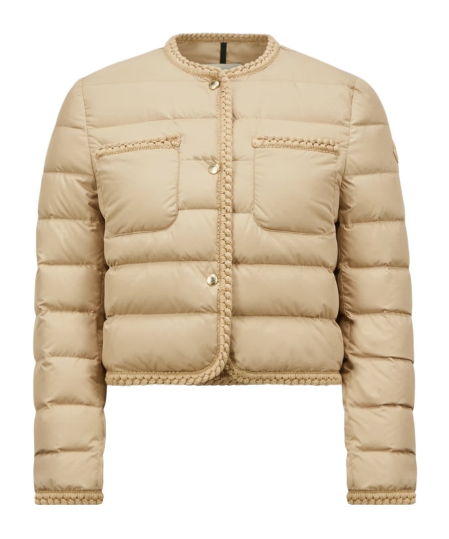 Moncler Gencay Snap Button Fastening Down Jacket In Nude