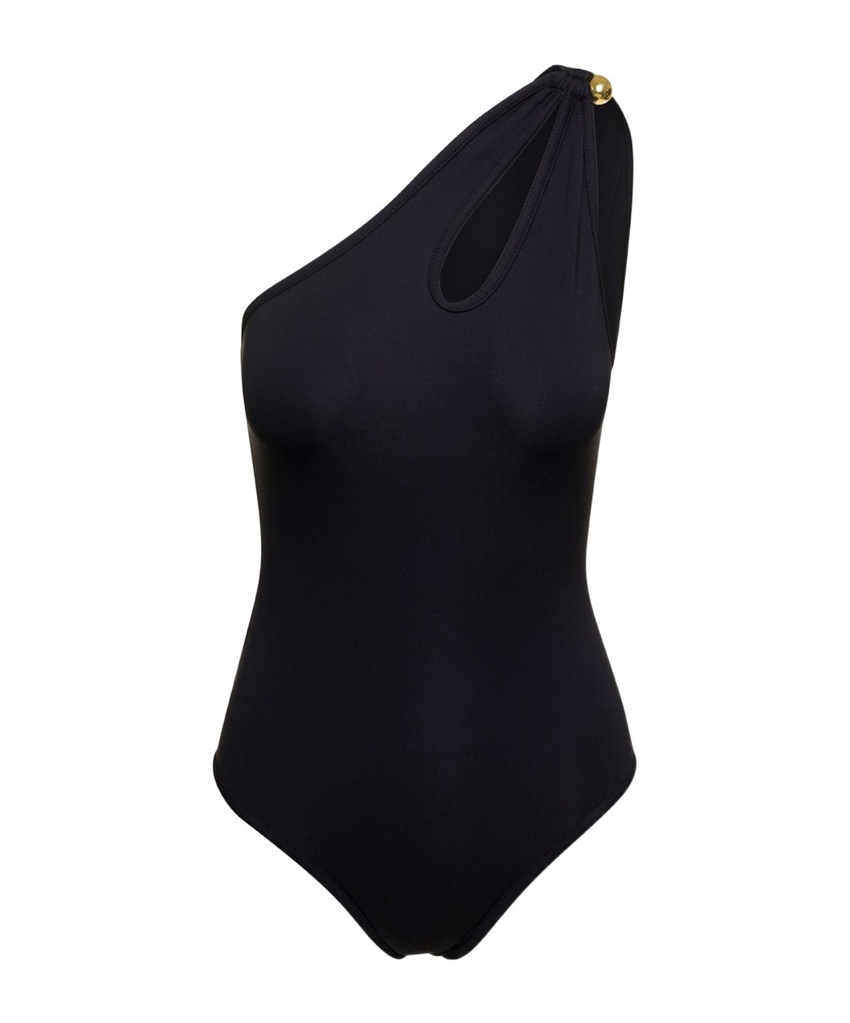 Bottega Veneta Cutout One-shoulder One-piece Swimsuit In Black