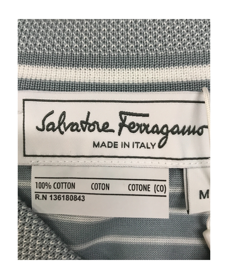 Ferragamo Striped Polo Shirt In Multicolor