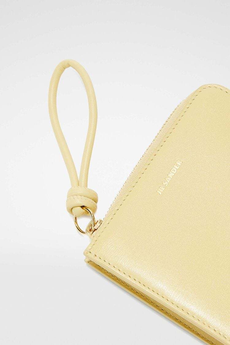 Jil Sander Giro Logo-stamp Leather Cardholder In Nude