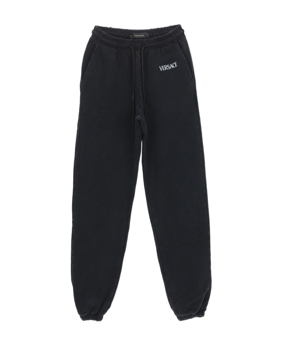 Versace Logo-print Track Pants In Black