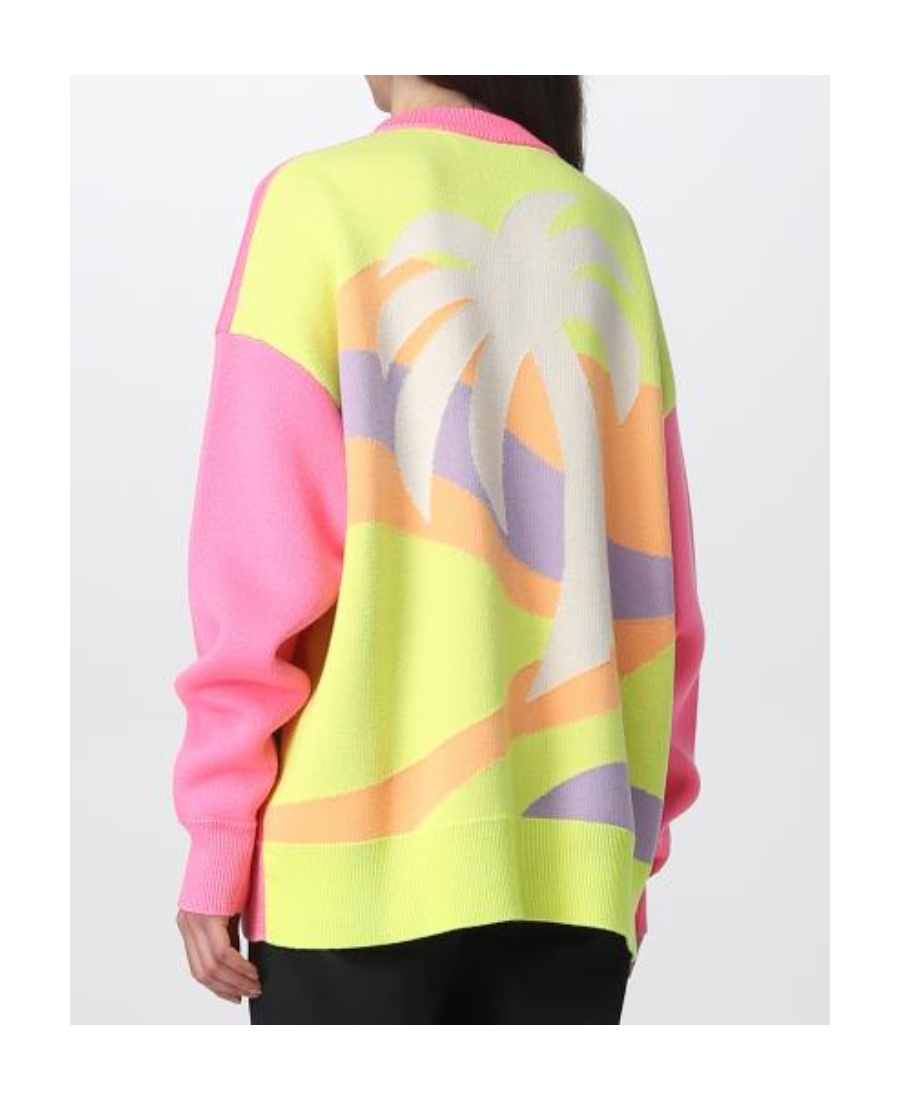Palm Angels Palm-tree Intarsia-knit Jumper In Pink