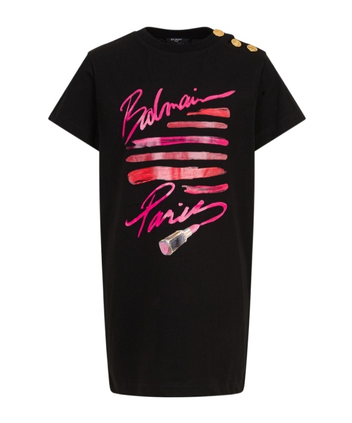Balmain Short Sleeve Dress In Blue