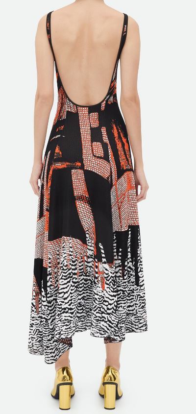 Bottega Veneta Sleeveless Pattern Dress In Black
