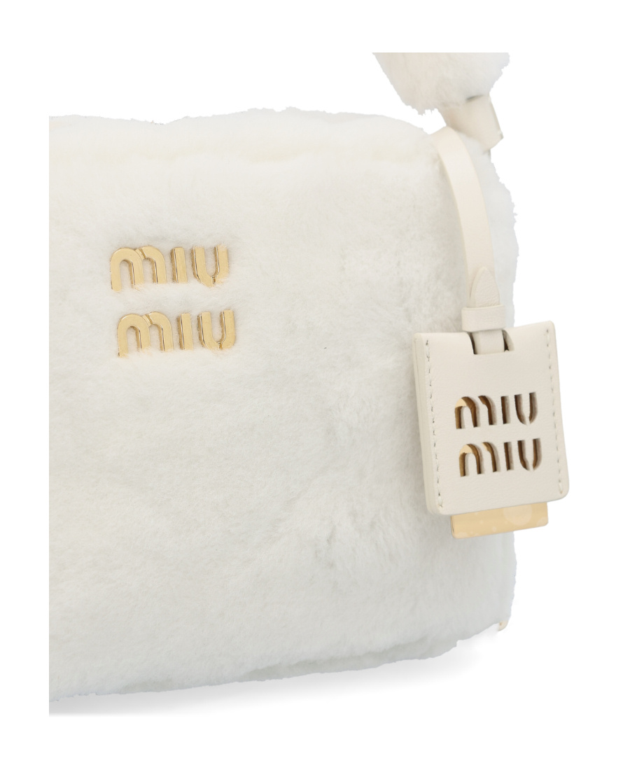 Miu Miu Logo Shoulder Bag In White