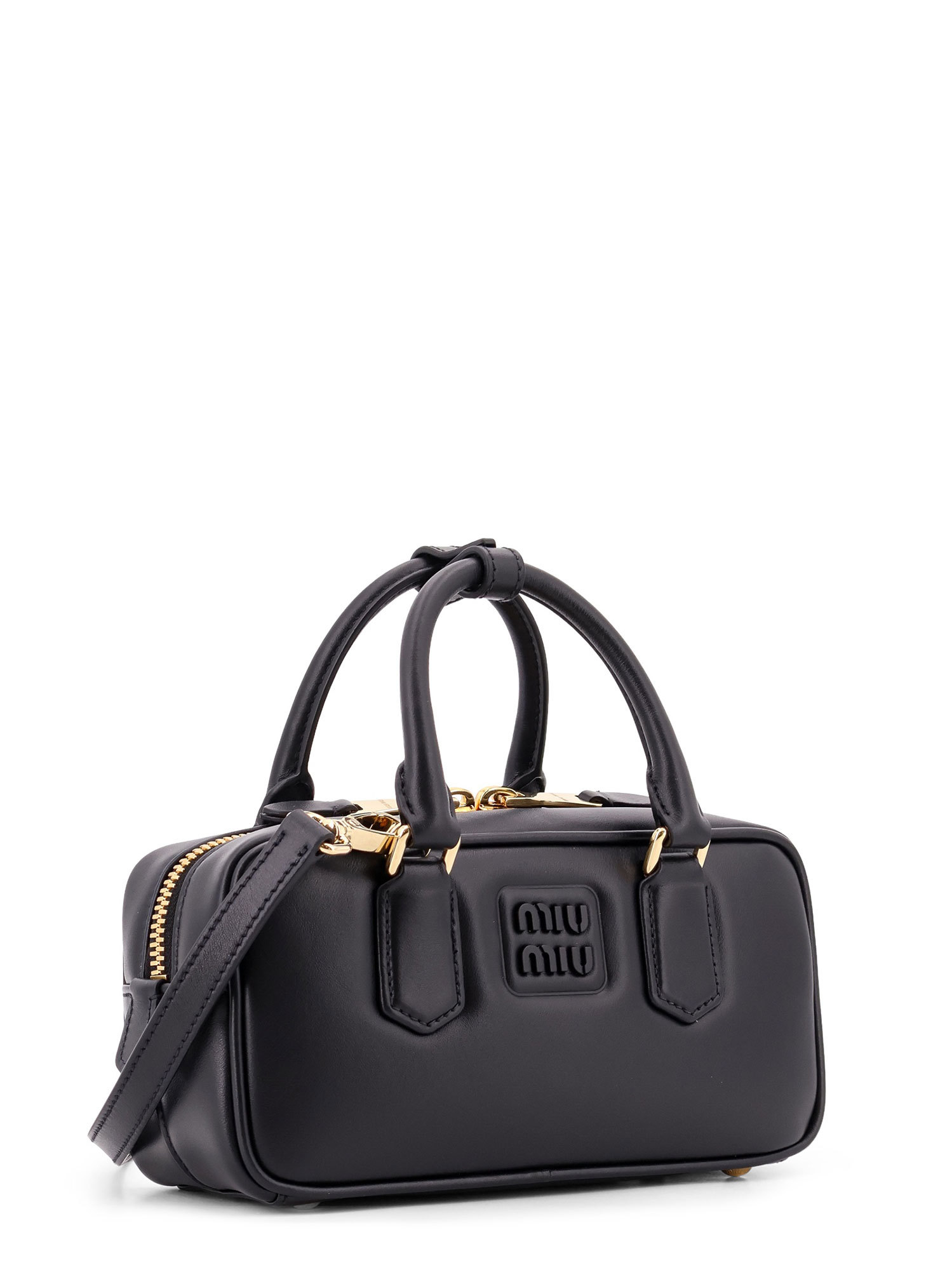 Miu Miu Logo Shoulder Bag In Brown